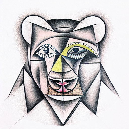 Cubism Picasso Bear tattoo design idea