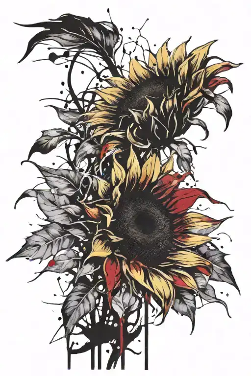 sunflower tattoo design idea