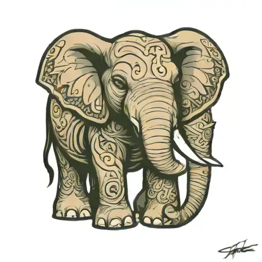 elephant tattoo design idea