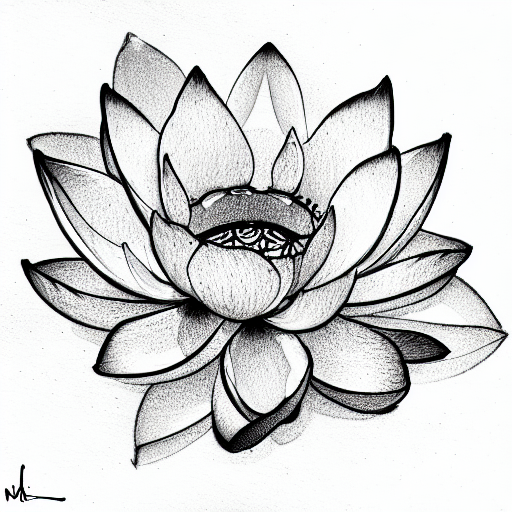 Realism Lotus Flower Tattoo Idea  BlackInk AI
