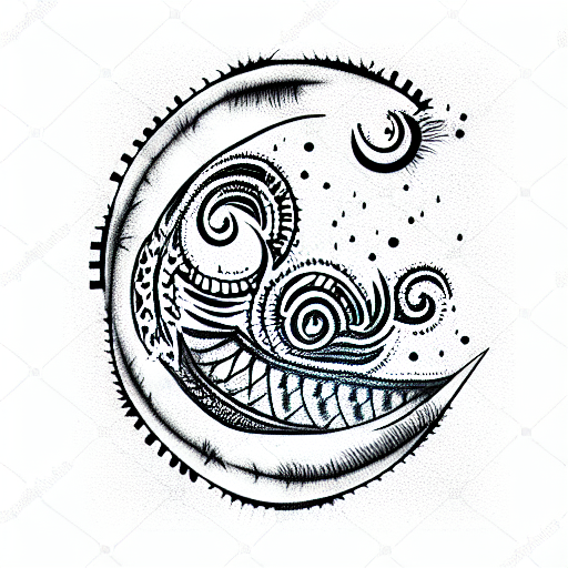 Tribal Moon Tattoo Idea  BlackInk