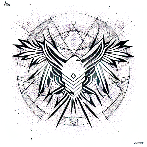 Blackwork Harpy Eagle At Night With Moonlight Tattoo Idea - BlackInk AI