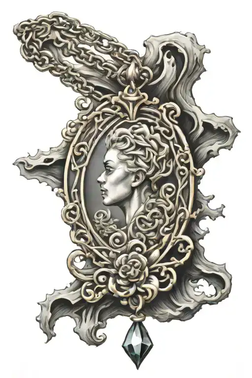 necklace tattoo design idea