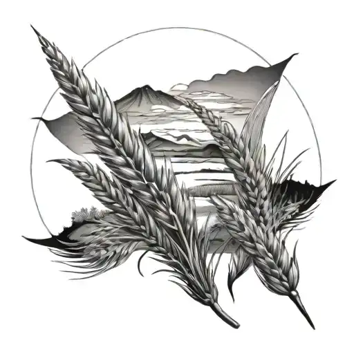 Combine The Saskatchewan Landscape With Foxtail Barley tattoo design idea