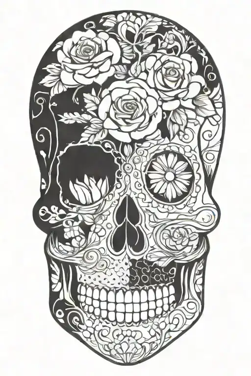 sugar-skull tattoo design idea
