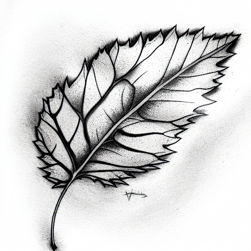 Amazing Black Leaf Tattoo On Nape By Kel Tait