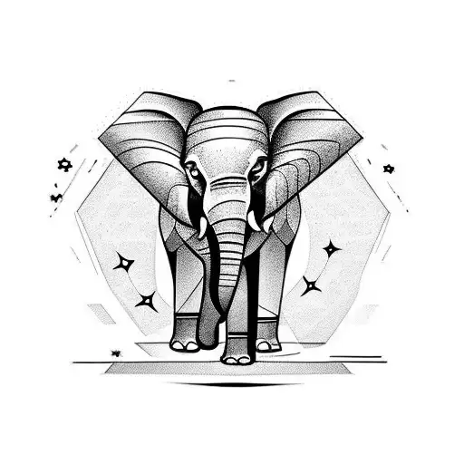 geometric elephant tattoos