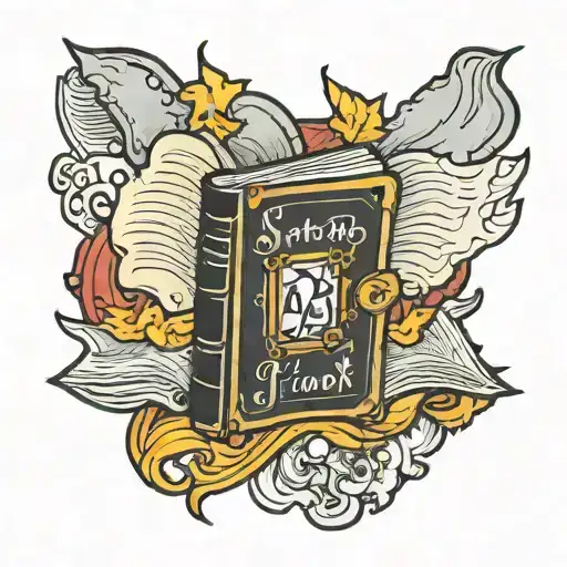 Stitched Patch of a book tattoo design idea