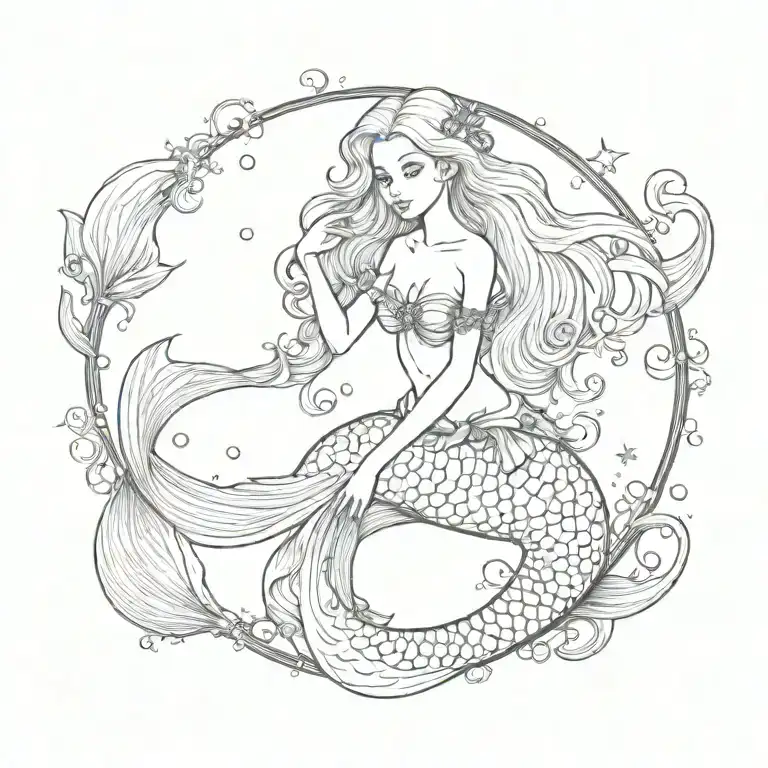mermaid tattoo design idea