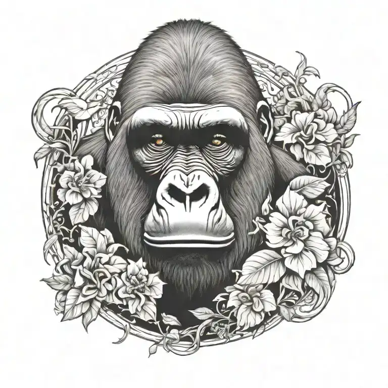 gorilla tattoo design idea
