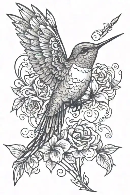 hummingbird tattoo design idea