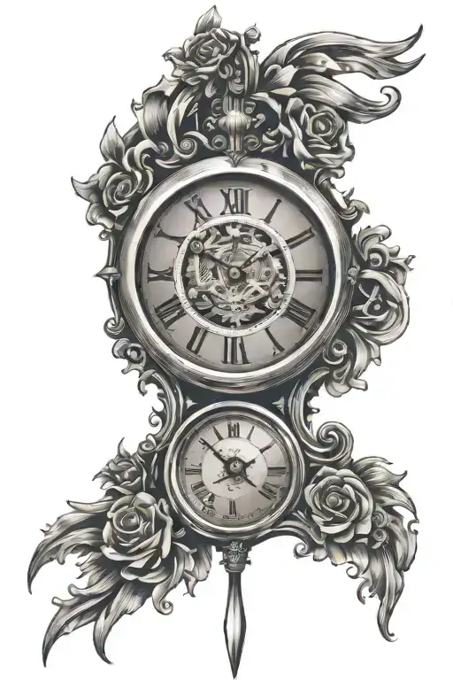 clock tattoo design idea
