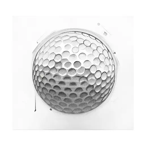Golf ball, wooden board tattoo design idea
