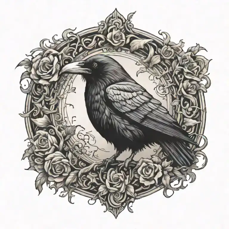 raven tattoo design idea