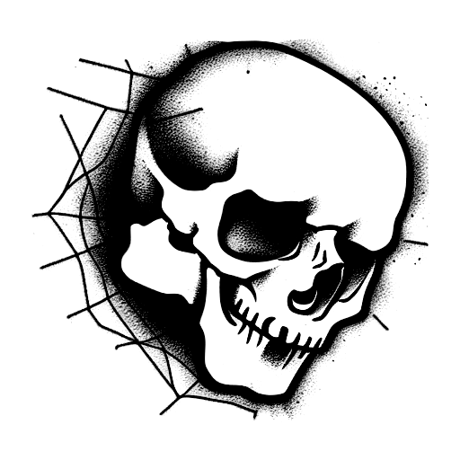 car pistons in a skull tattoo design idea