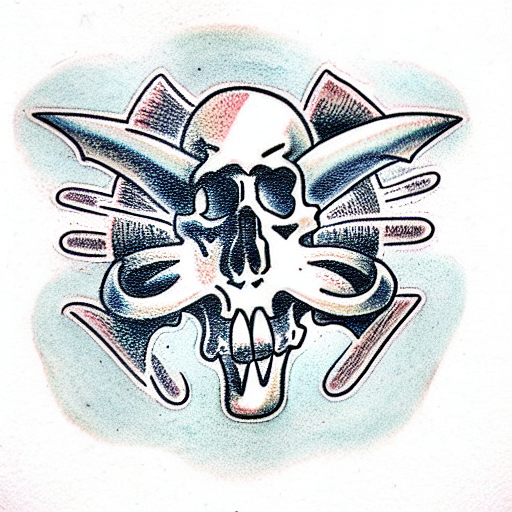 Skull and crossbones tattoo design idea