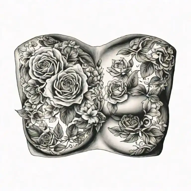 breast tattoo design idea