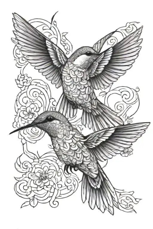 hummingbird tattoo design idea