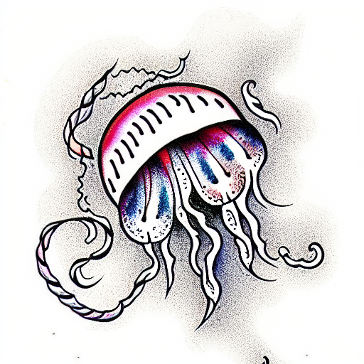 Jellyfish tattoo design stock vector Illustration of beautiful  88995139