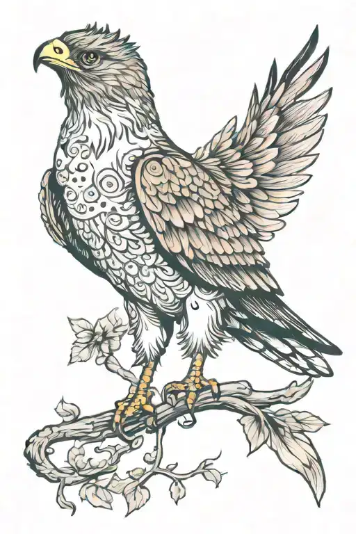 hawk tattoo design idea