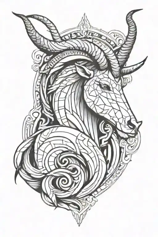 capricorn tattoo design idea