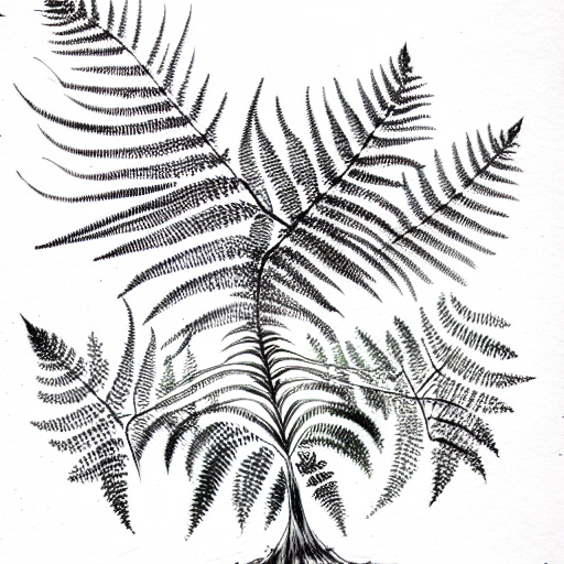 Fern sketch botanical nature Royalty Free Vector Image