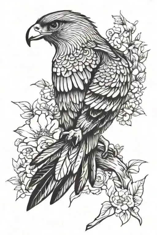 hawk tattoo design idea