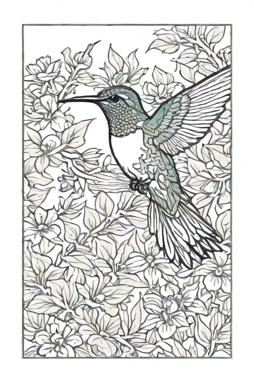 hummingbird tattoo design idea