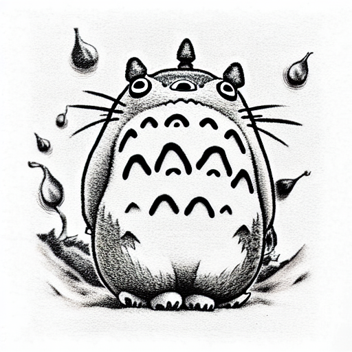 Totoro on an acorn tattoo design idea