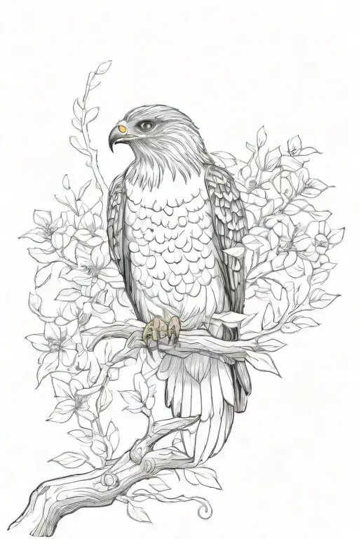 hawk tattoo design idea