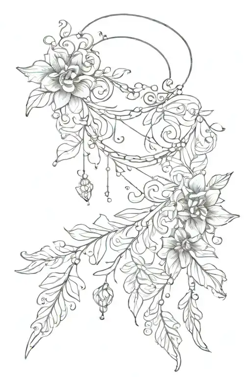 necklace tattoo design idea