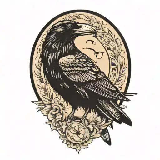 raven tattoo design idea
