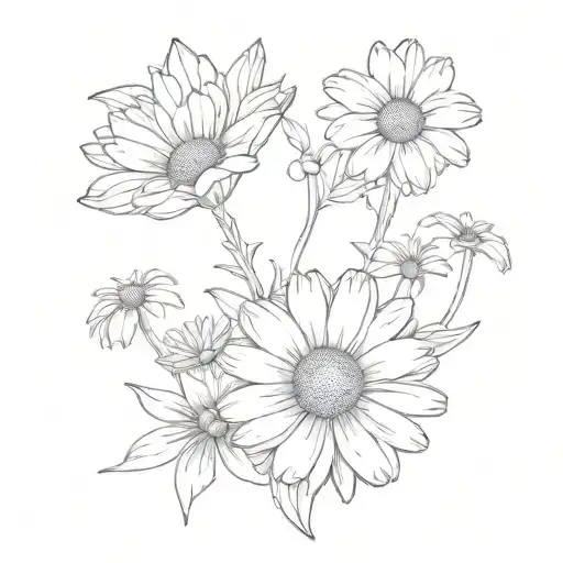 daisy tattoo design idea