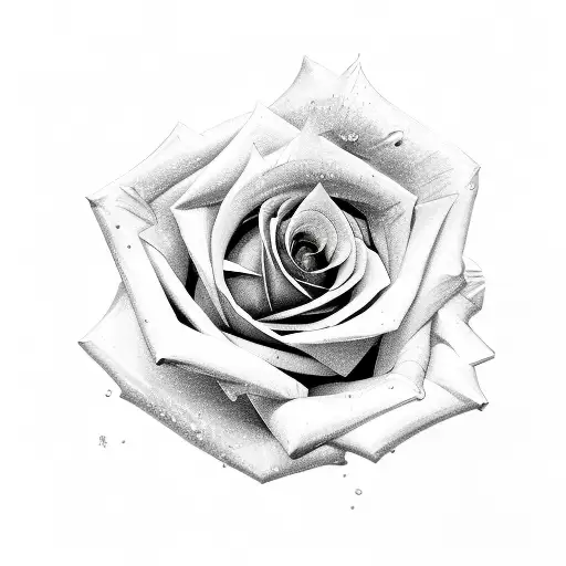 Traditional Tattoo Stencil of a Rose Bouquet Black Line Art Smooth Drawing   Creative Fabrica
