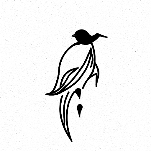 a simple artistic tattoo design of minimalist flying | Stable Diffusion