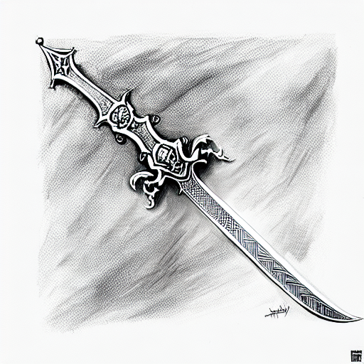 Sword tattoo design vintage engraving vector illustration  Morphart  6547363  Stockfresh