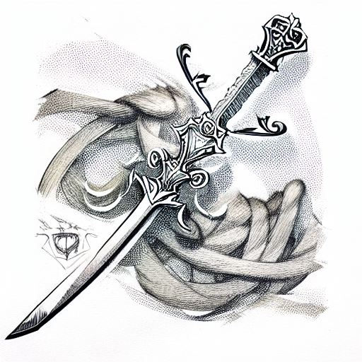 Sword drawing tattoo style isolated icon vector illustration design   CanStock