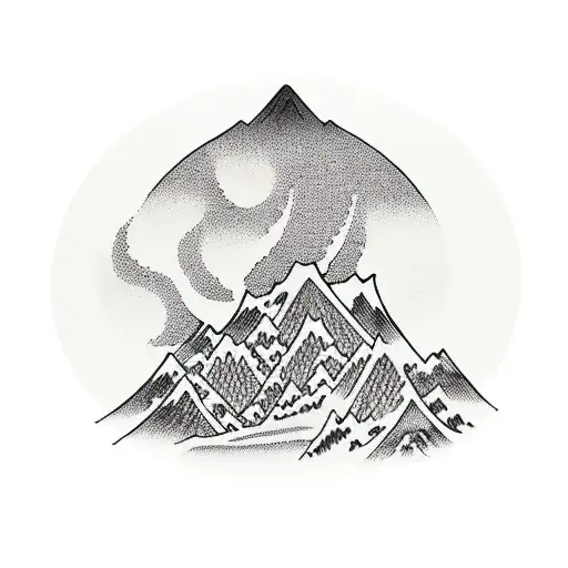 Mountain Scene tattoo design idea