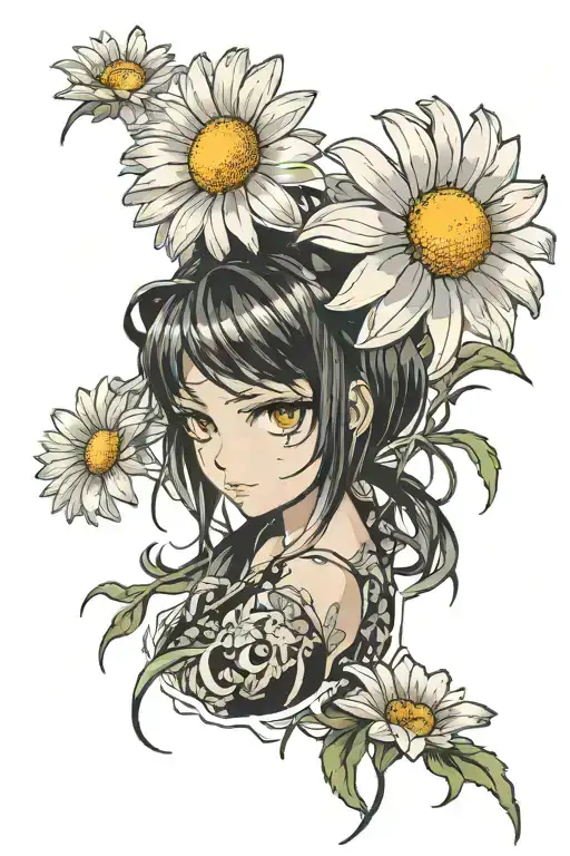 daisy tattoo design idea