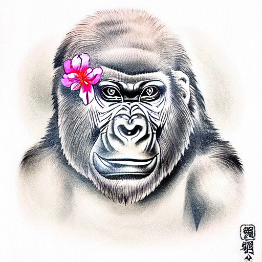 Japanese Gorilla Tattoo Idea  BlackInk