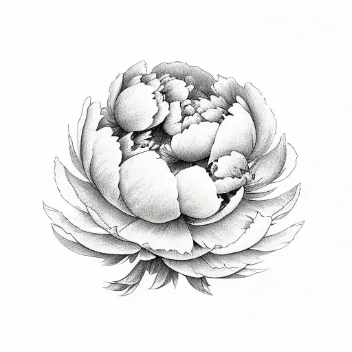 Peony tattoo design idea