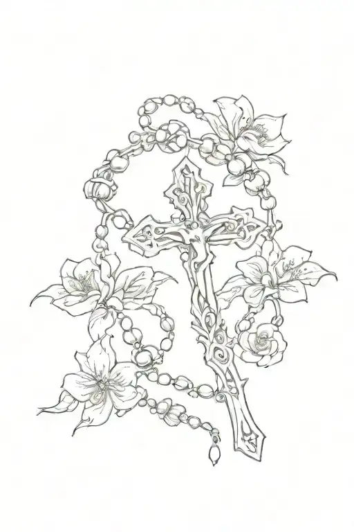 rosary tattoo design idea