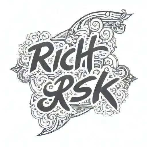 Text "Rich Risk" tattoo design idea
