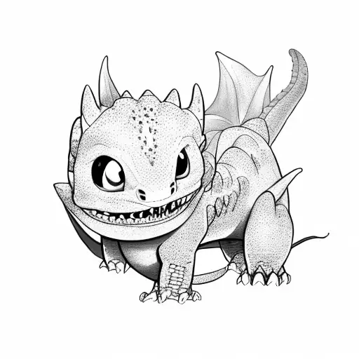 Toothless, How to Train a Dragon, Cute, Funkopop tattoo design idea