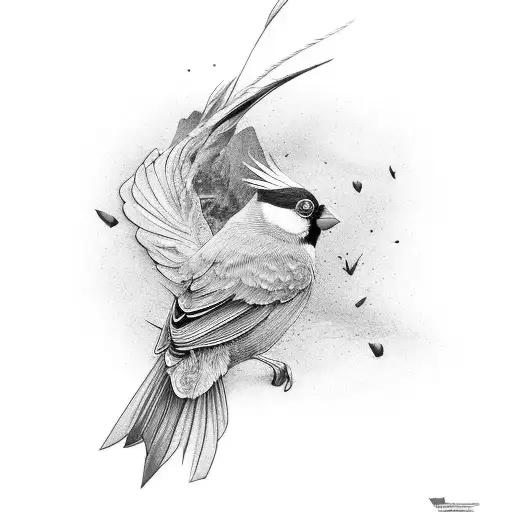 Black and Grey Blue Jay Tattoo Idea - BlackInk AI