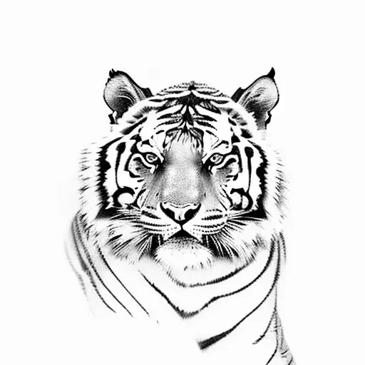 Black and Grey Tiger Tattoo Idea  BlackInk
