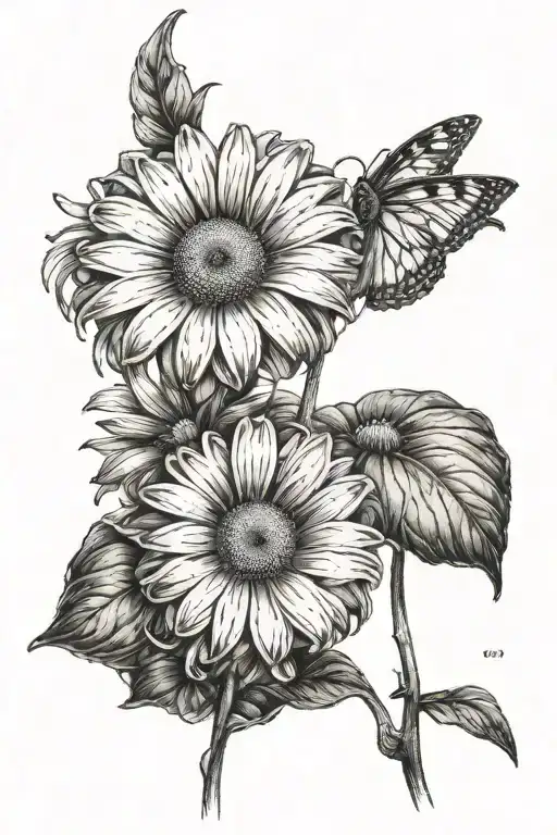 daisy tattoo design idea