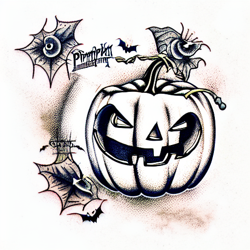 Halloween Pumpkin tattoo design idea
