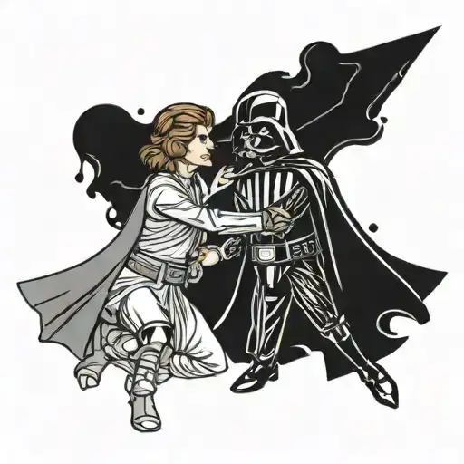 Slutty Transgender Star Wars darth vader vs anakin tattoo design idea