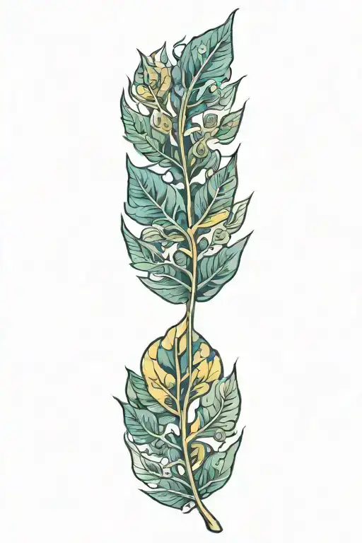 leaf tattoo design idea